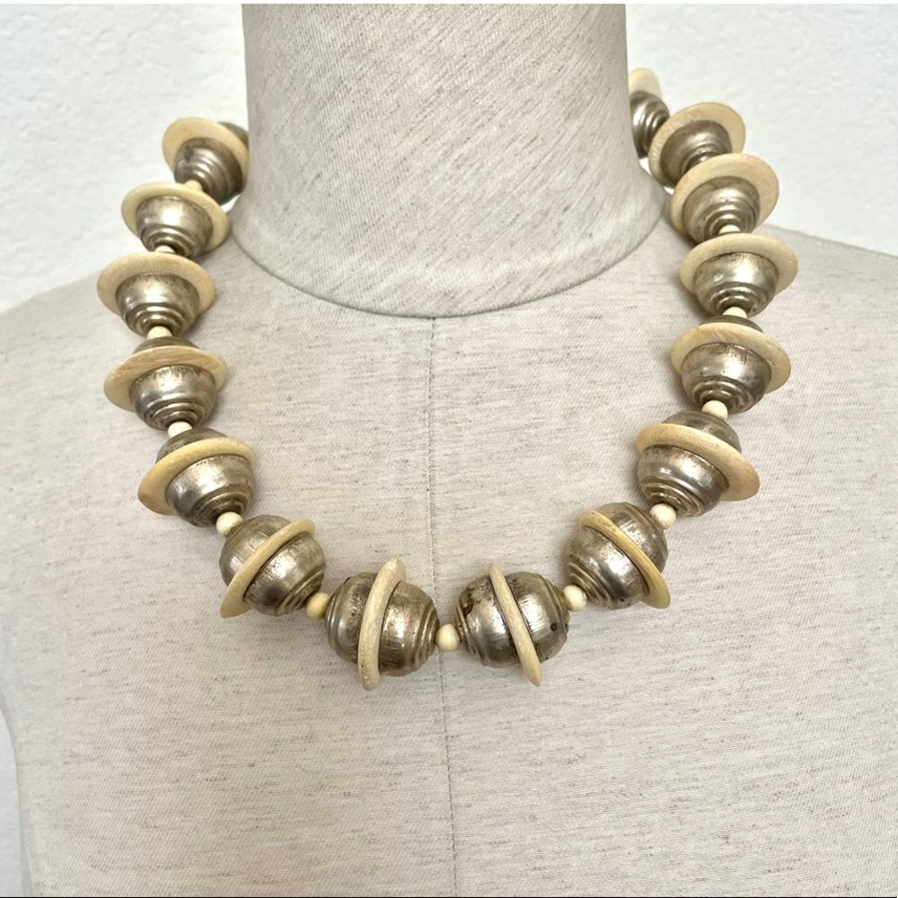 India tribal silver necklace